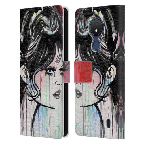 LouiJoverArt Red Ink God Created Woman Leather Book Wallet Case Cover For Nokia C21