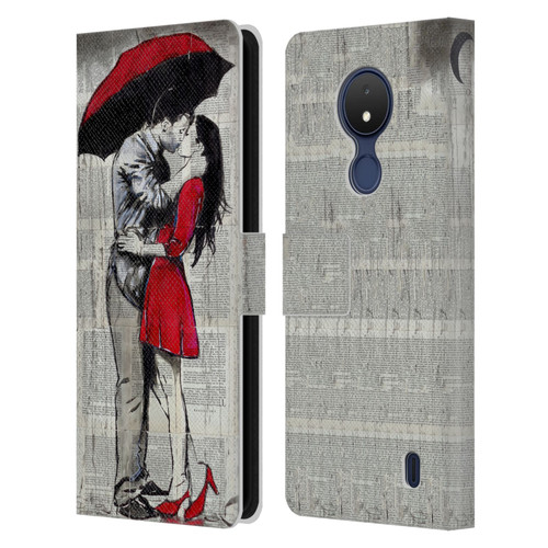 LouiJoverArt Red Ink A New Kiss 2 Leather Book Wallet Case Cover For Nokia C21