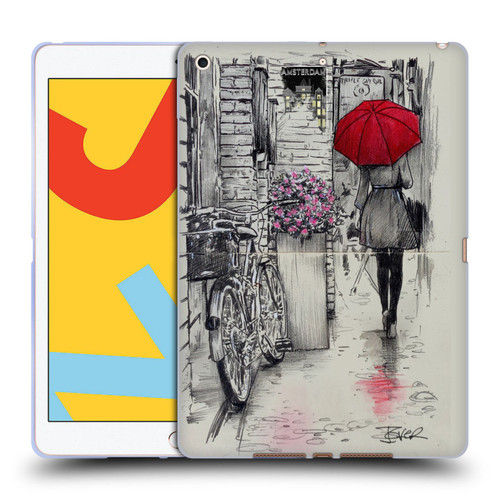 LouiJoverArt Red Ink Amsterdam Walk Soft Gel Case for Apple iPad 10.2 2019/2020/2021
