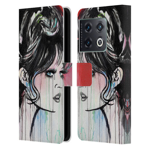 LouiJoverArt Red Ink God Created Woman Leather Book Wallet Case Cover For OnePlus 10 Pro