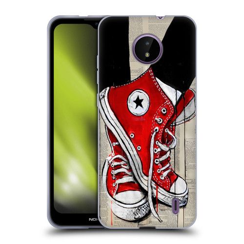 LouiJoverArt Red Ink Shoes Soft Gel Case for Nokia C10 / C20