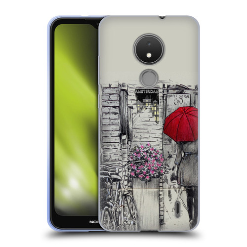 LouiJoverArt Red Ink Amsterdam Walk Soft Gel Case for Nokia C21