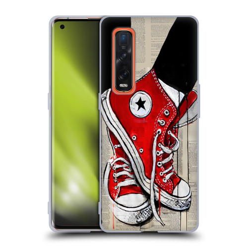 LouiJoverArt Red Ink Shoes Soft Gel Case for OPPO Find X2 Pro 5G