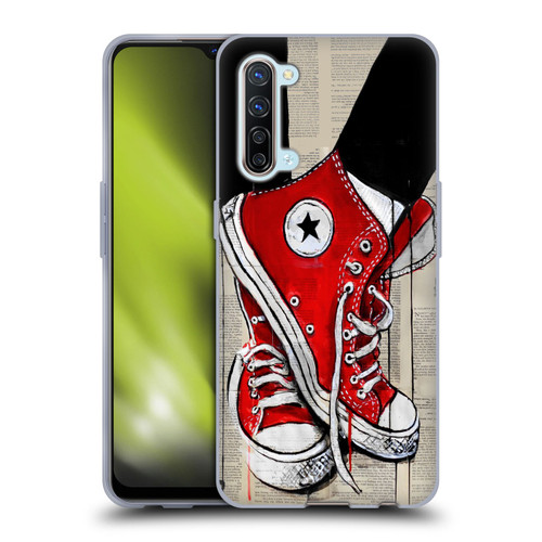 LouiJoverArt Red Ink Shoes Soft Gel Case for OPPO Find X2 Lite 5G