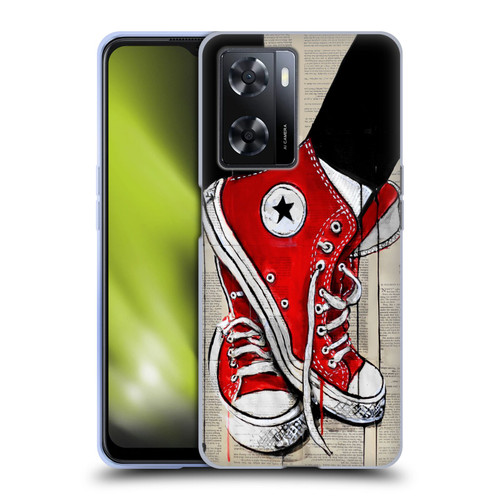 LouiJoverArt Red Ink Shoes Soft Gel Case for OPPO A57s