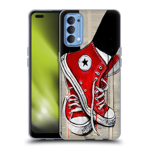 LouiJoverArt Red Ink Shoes Soft Gel Case for OPPO Reno 4 5G