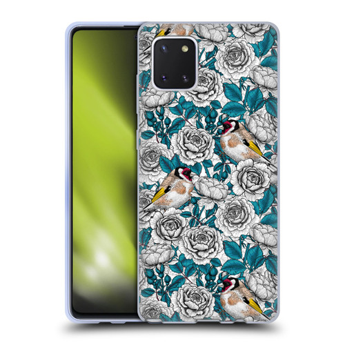 Katerina Kirilova Floral Patterns White Rose & Birds Soft Gel Case for Samsung Galaxy Note10 Lite
