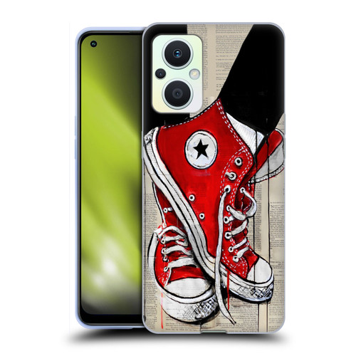 LouiJoverArt Red Ink Shoes Soft Gel Case for OPPO Reno8 Lite