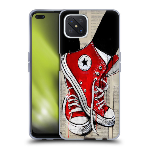 LouiJoverArt Red Ink Shoes Soft Gel Case for OPPO Reno4 Z 5G