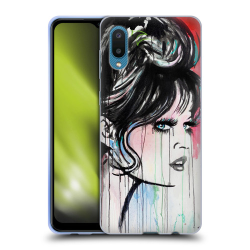 LouiJoverArt Red Ink God Created Woman Soft Gel Case for Samsung Galaxy A02/M02 (2021)