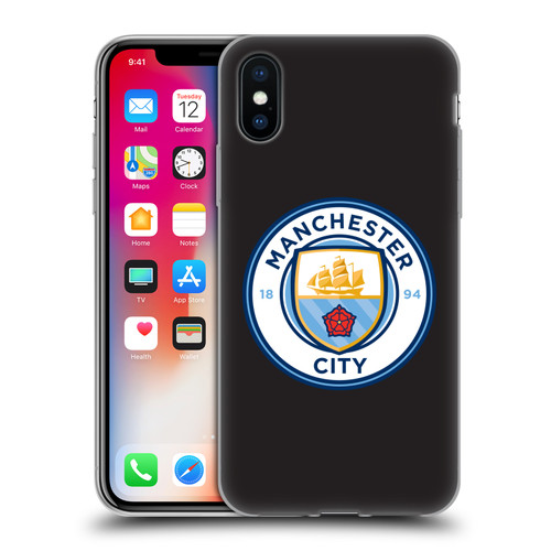 Manchester City Man City FC Badge Black Full Colour Soft Gel Case for Apple iPhone X / iPhone XS