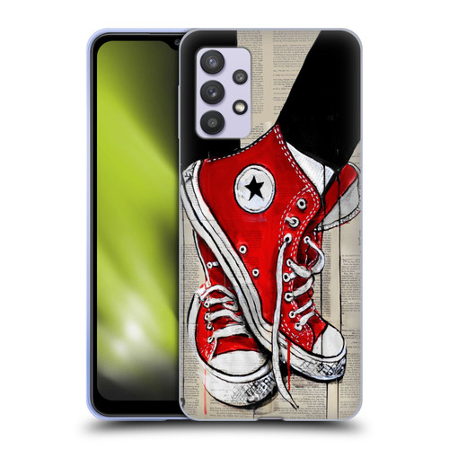 LouiJoverArt Red Ink Shoes Soft Gel Case for Samsung Galaxy A32 5G / M32 5G (2021)