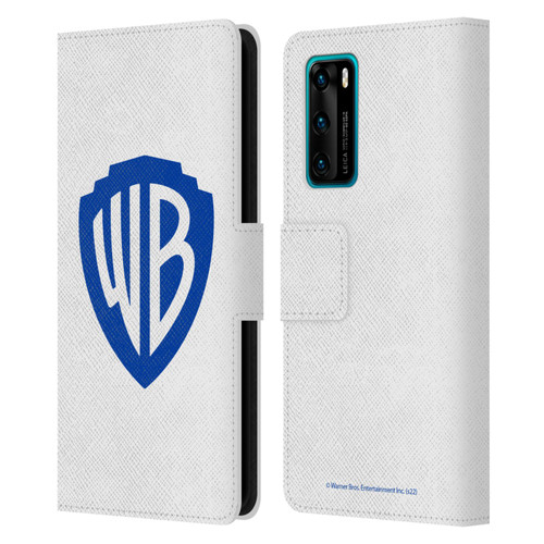 Warner Bros. Shield Logo White Leather Book Wallet Case Cover For Huawei P40 5G