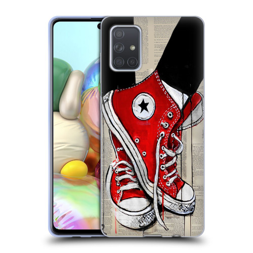 LouiJoverArt Red Ink Shoes Soft Gel Case for Samsung Galaxy A71 (2019)