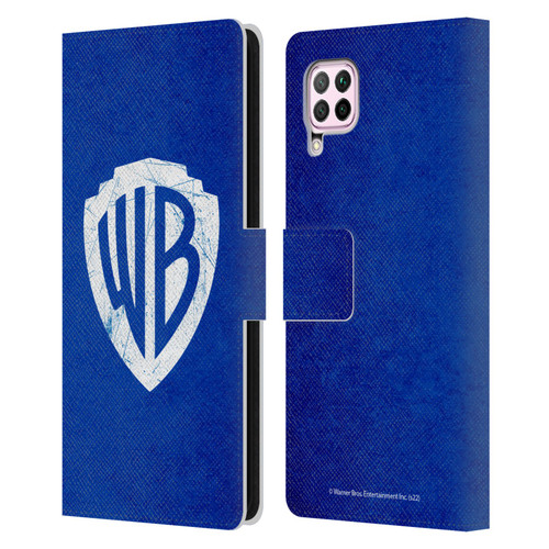 Warner Bros. Shield Logo Distressed Leather Book Wallet Case Cover For Huawei Nova 6 SE / P40 Lite