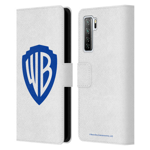 Warner Bros. Shield Logo White Leather Book Wallet Case Cover For Huawei Nova 7 SE/P40 Lite 5G