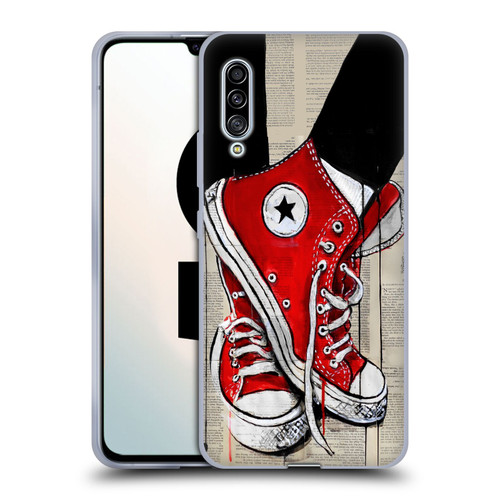 LouiJoverArt Red Ink Shoes Soft Gel Case for Samsung Galaxy A90 5G (2019)
