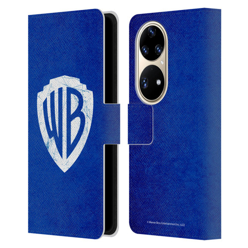 Warner Bros. Shield Logo Distressed Leather Book Wallet Case Cover For Huawei P50 Pro