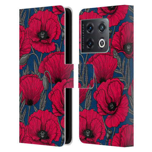 Katerina Kirilova Floral Patterns Night Poppy Garden Leather Book Wallet Case Cover For OnePlus 10 Pro