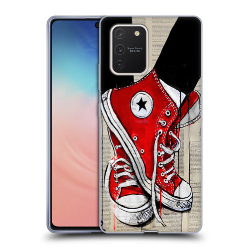LouiJoverArt Red Ink Shoes Soft Gel Case for Samsung Galaxy S10 Lite