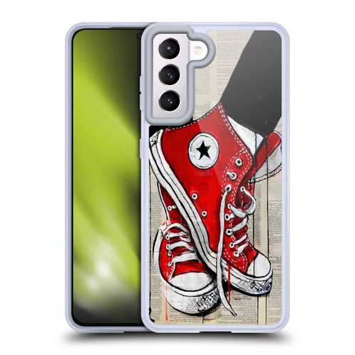 LouiJoverArt Red Ink Shoes Soft Gel Case for Samsung Galaxy S21 5G