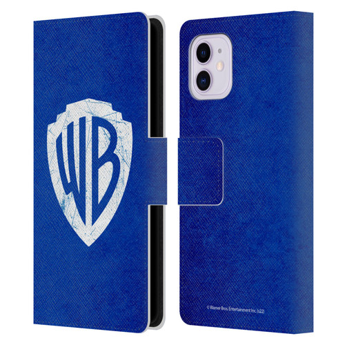 Warner Bros. Shield Logo Distressed Leather Book Wallet Case Cover For Apple iPhone 11