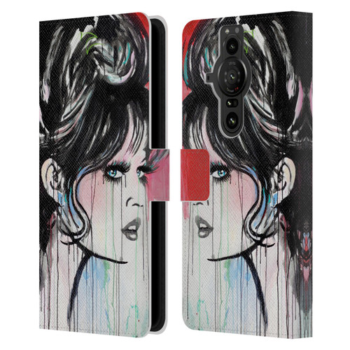 LouiJoverArt Red Ink God Created Woman Leather Book Wallet Case Cover For Sony Xperia Pro-I