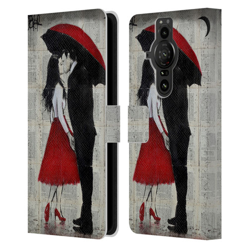 LouiJoverArt Red Ink A New Kiss Leather Book Wallet Case Cover For Sony Xperia Pro-I