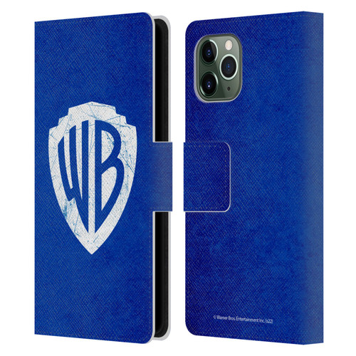 Warner Bros. Shield Logo Distressed Leather Book Wallet Case Cover For Apple iPhone 11 Pro