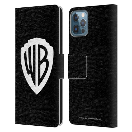 Warner Bros. Shield Logo Black Leather Book Wallet Case Cover For Apple iPhone 12 / iPhone 12 Pro