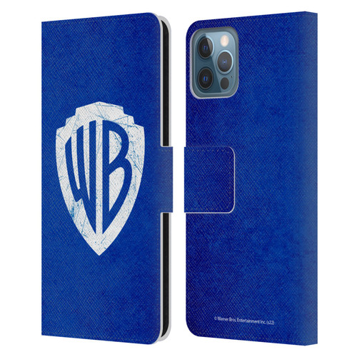 Warner Bros. Shield Logo Distressed Leather Book Wallet Case Cover For Apple iPhone 12 / iPhone 12 Pro