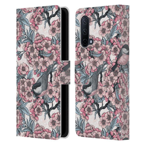 Katerina Kirilova Floral Patterns Cherry Garden Birds Leather Book Wallet Case Cover For OnePlus Nord CE 5G