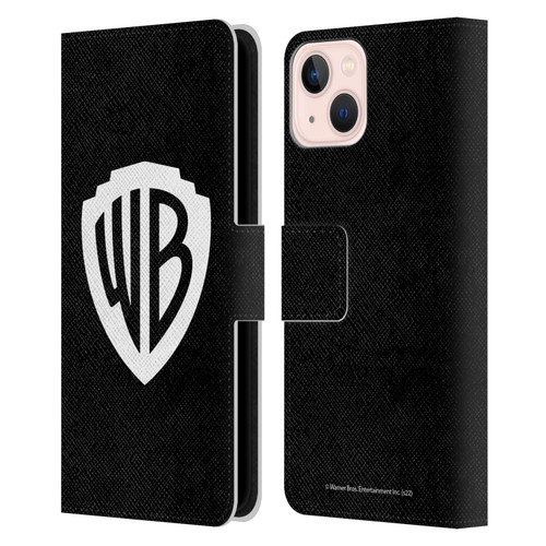 Warner Bros. Shield Logo Black Leather Book Wallet Case Cover For Apple iPhone 13