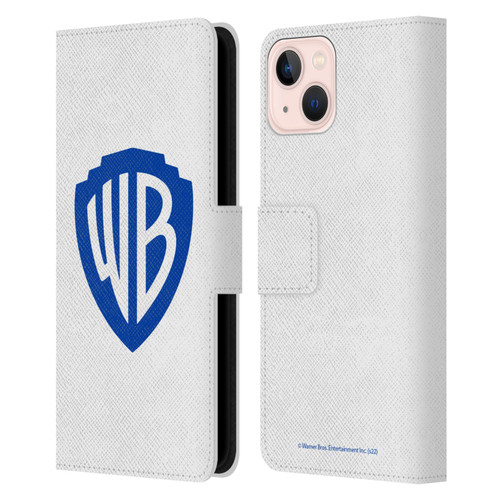 Warner Bros. Shield Logo White Leather Book Wallet Case Cover For Apple iPhone 13