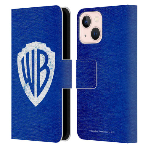 Warner Bros. Shield Logo Distressed Leather Book Wallet Case Cover For Apple iPhone 13 Mini