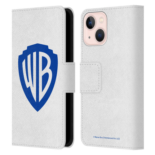 Warner Bros. Shield Logo White Leather Book Wallet Case Cover For Apple iPhone 13 Mini