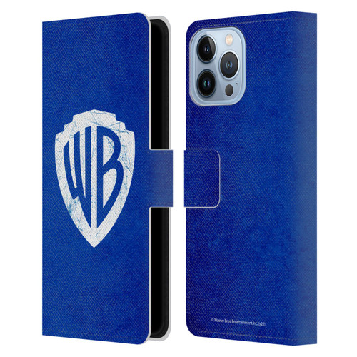 Warner Bros. Shield Logo Distressed Leather Book Wallet Case Cover For Apple iPhone 13 Pro Max