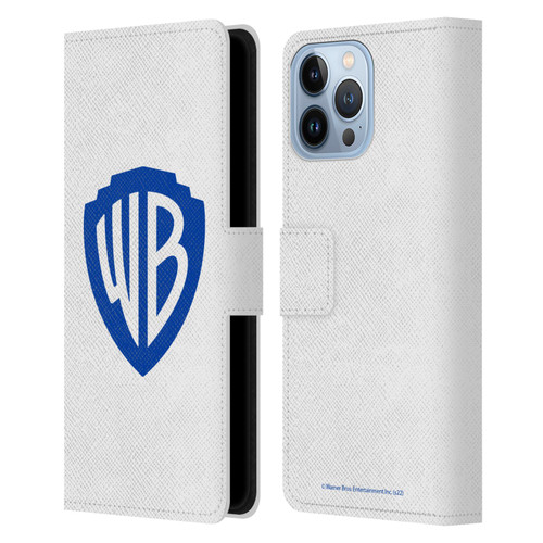 Warner Bros. Shield Logo White Leather Book Wallet Case Cover For Apple iPhone 13 Pro Max