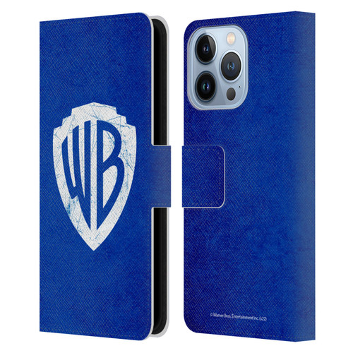 Warner Bros. Shield Logo Distressed Leather Book Wallet Case Cover For Apple iPhone 13 Pro