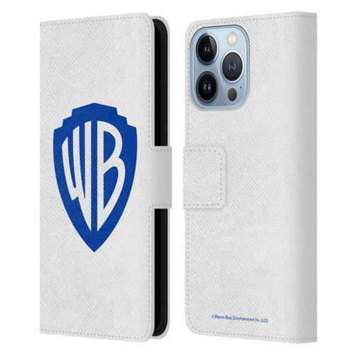 Warner Bros. Shield Logo White Leather Book Wallet Case Cover For Apple iPhone 13 Pro