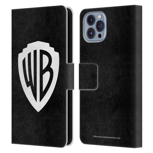 Warner Bros. Shield Logo Black Leather Book Wallet Case Cover For Apple iPhone 14