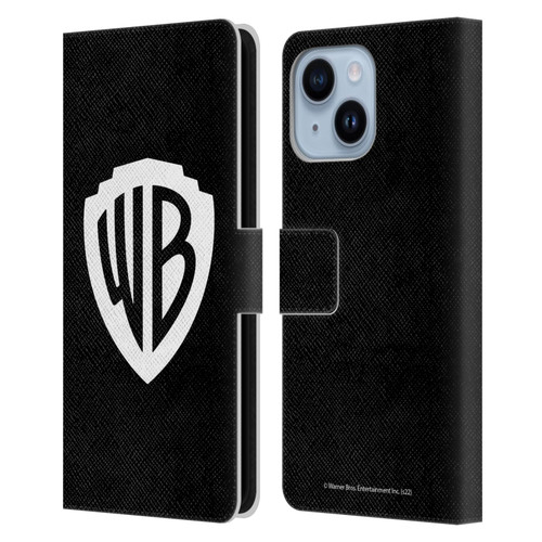 Warner Bros. Shield Logo Black Leather Book Wallet Case Cover For Apple iPhone 14 Plus