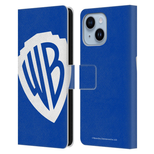 Warner Bros. Shield Logo Oversized Leather Book Wallet Case Cover For Apple iPhone 14 Plus