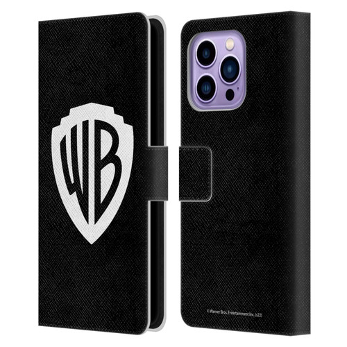 Warner Bros. Shield Logo Black Leather Book Wallet Case Cover For Apple iPhone 14 Pro Max