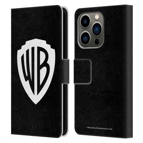 Warner Bros. Shield Logo Black Leather Book Wallet Case Cover For Apple iPhone 14 Pro