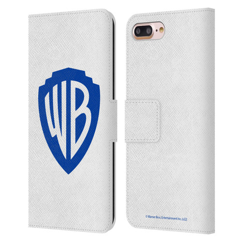 Warner Bros. Shield Logo White Leather Book Wallet Case Cover For Apple iPhone 7 Plus / iPhone 8 Plus