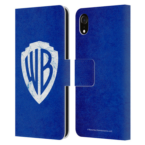 Warner Bros. Shield Logo Distressed Leather Book Wallet Case Cover For Apple iPhone XR