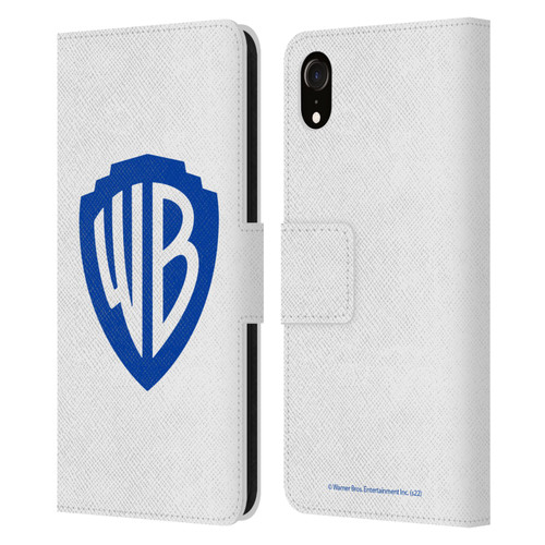 Warner Bros. Shield Logo White Leather Book Wallet Case Cover For Apple iPhone XR