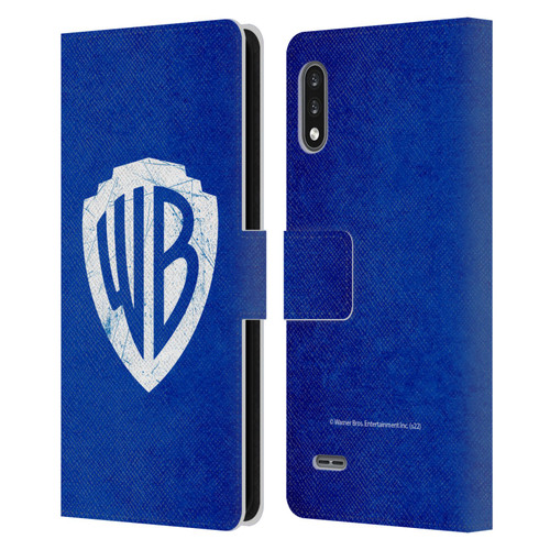Warner Bros. Shield Logo Distressed Leather Book Wallet Case Cover For LG K22