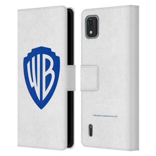 Warner Bros. Shield Logo White Leather Book Wallet Case Cover For Nokia C2 2nd Edition